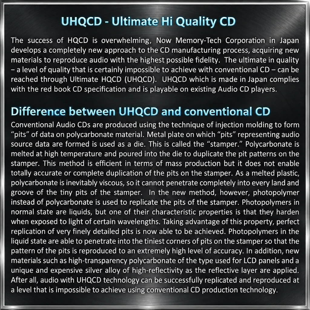 Text illustration explaining the photopolymer and conventional CD processes