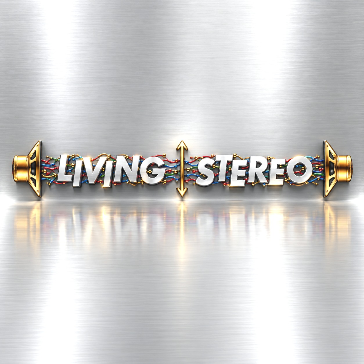 Silver metallic RCA Living Stereo announcement graphic